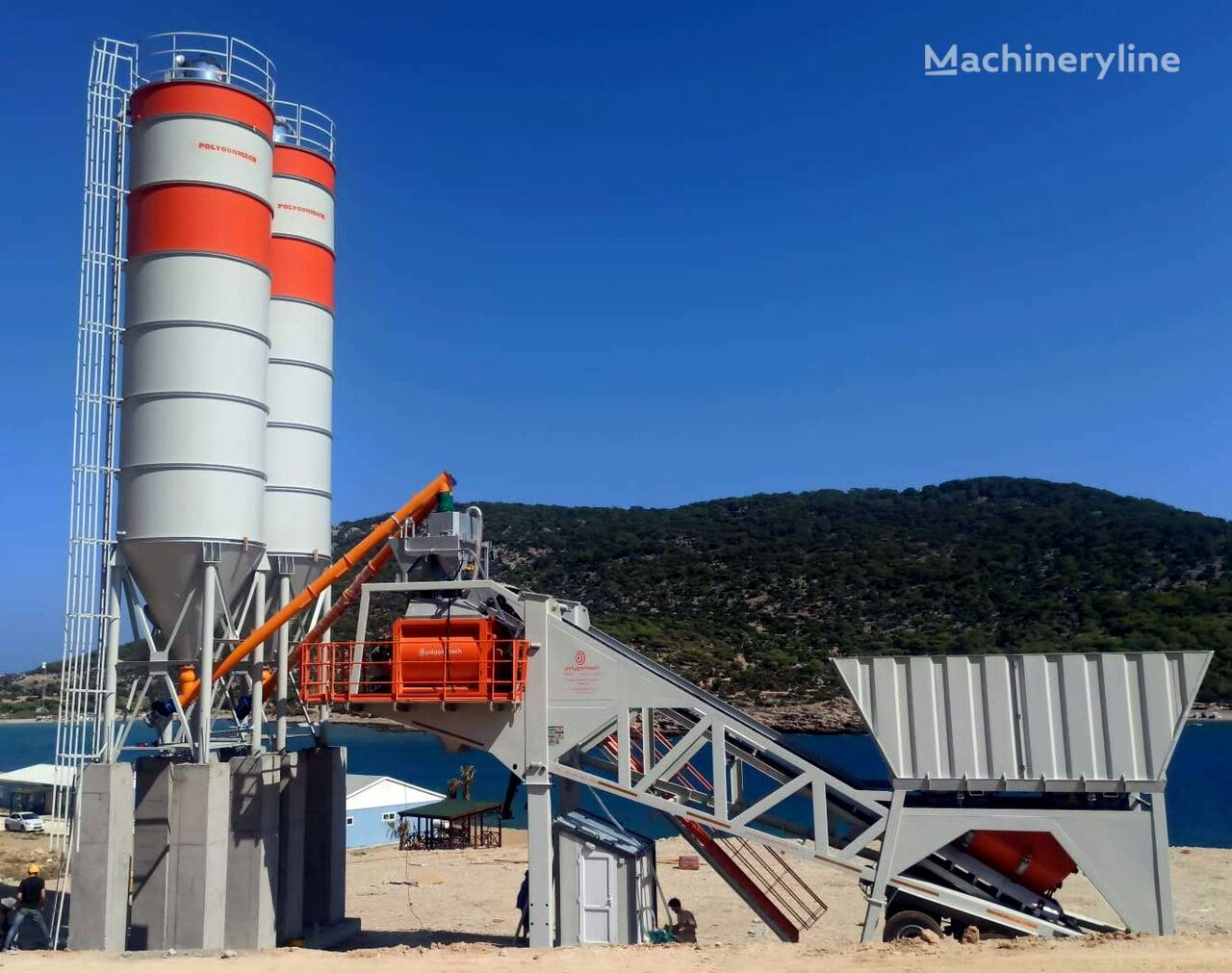 新混凝土厂 Polygonmach 100 m3 per hour mobile concrete batching plant
