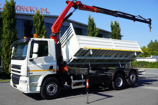 移动式起重机 DAF CF 85.410 6x2x4 CRANE HMF 1820-K3 Two side tipper