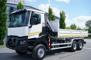 移动式起重机 RENAULT K460 6x6 / Euro 6 / two side tipper / crane Hiab X-Hiduo 188 5.5