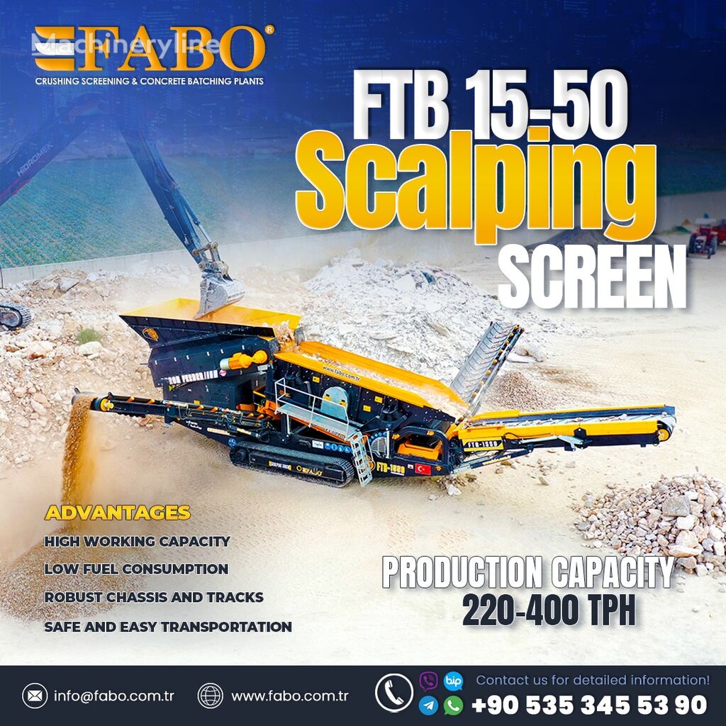 新破碎装置 FABO FTB-1550 MOBILE SCALPING SCREEN